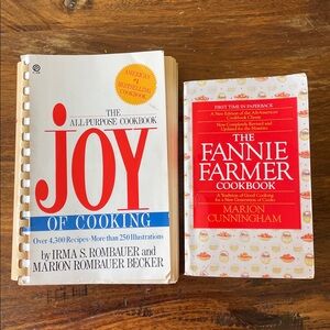 2 Vintage Cookbooks : Joy of Cooking + Fannie Farmer Cook Book